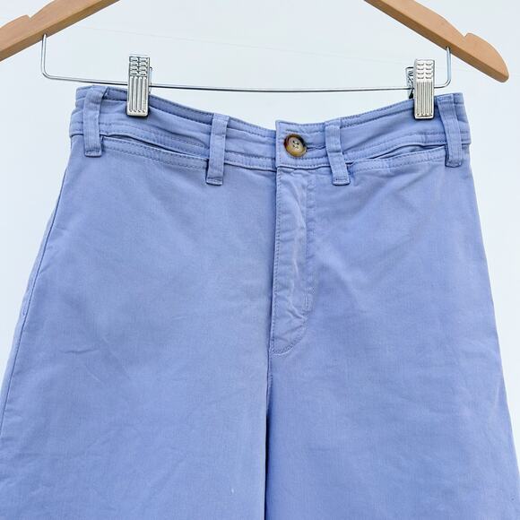 Marine Layer Bridget Wide Leg Crop High Waisted Retro 60s Marlin Blue 4 Pants - Picture 4 of 9